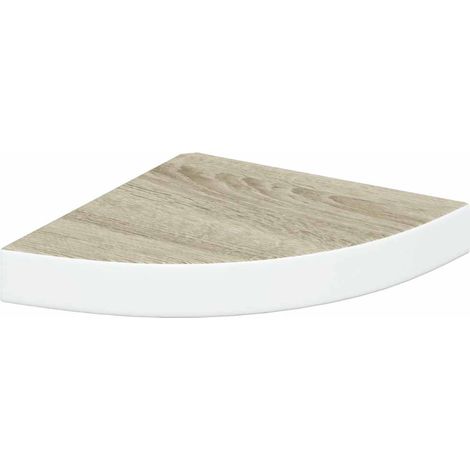 Maison Exclusive - Eck-Schweberegal Eichen-Optik und Weiß 25x25x3