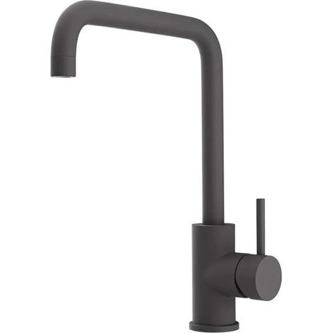 Robinets de cuisine pour évier noir mat haute pression, bec en C, économie d'eau, installation facile et rapide, laiton, élégant, acier inoxydable (1/3)