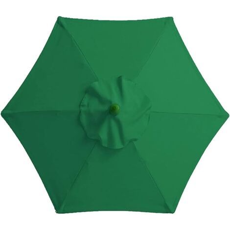 Housse de Rechange pour Parasol, Toile de Rechange pour Parasol Extérieur, Anti-Ultraviolet, Imperméable Parasol de Jardin Terrasse, 2 m/6 Bras ,Vert (1/5)