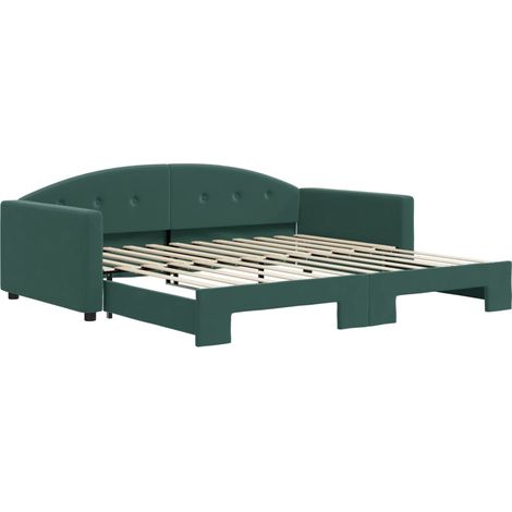 Maison Exclusive - Tagesbett Ausziehbar Dunkelgrün 100x200 cm Sam