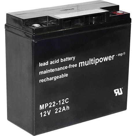 [GEBRAUCHT] B-Ware Multipower Bleiakku PB-12-22-M5 12V 22Ah AGM Akku Zyklenfest Blei-Vlies M6 (1/2)