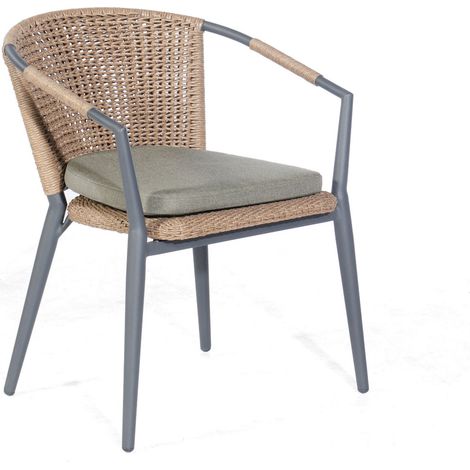 Sonnenpartner Lexington Diningsessel Gartenstuhl Alu mit Polyrope natural-honey (1/5)
