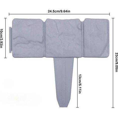 Bordure de jardin en plastique effet pierre, panneaux décoratifs pour parterres de fleurs, pelouses et plantes (10 pièces) (1/5)