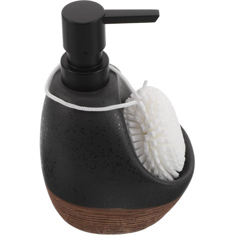 Soap Dispenser Pump and Sponge Holder Black Ceramic