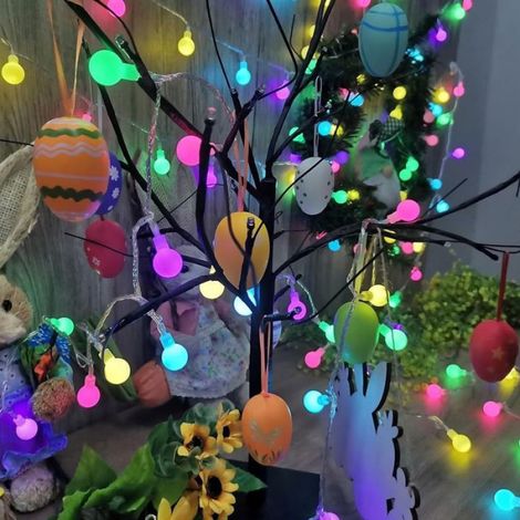 Guirlande lumineuse multicolore réglable pour décoration extérieure de pâques, guirlande de cour, décoration de carnaval de pâqu (1/5)