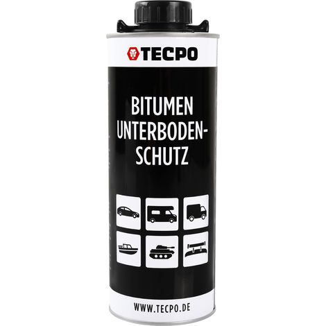 TECPO Bitumen Unterbodenschutz 1 Liter schwarz Steinschlagschutz UBS Autolack Rostmittel Korrosionsschutz mit Anti-Dröhn-Wirkung in Saugdose