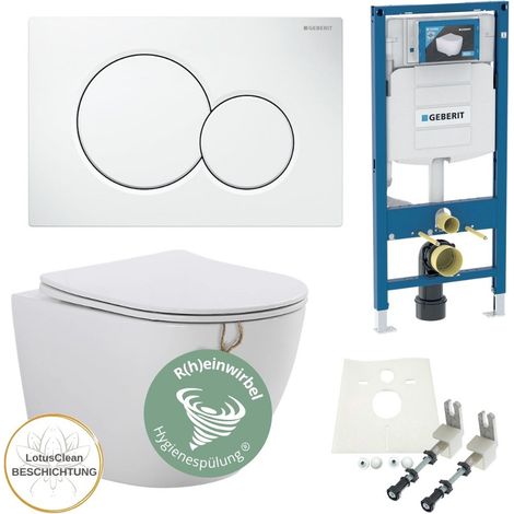 Geberit Sigma Spülkasten RIVA WC spülrandlos R(h)einwirbel Spülung Komplettset weiß