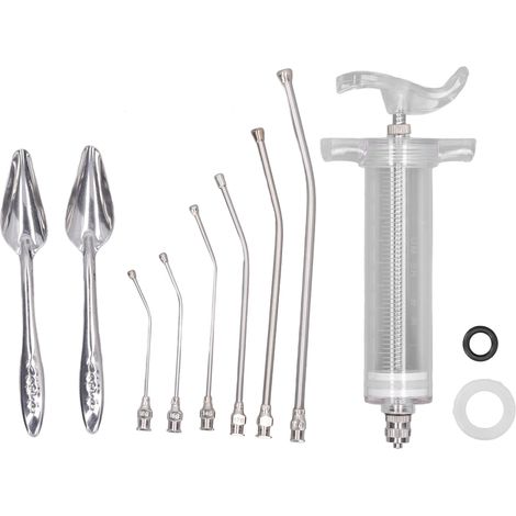 Seringue d'alimentation pour oiseau, tube en acier inoxydable sûr, mesure précise, nettoyage facile, kit manuel (1/5)