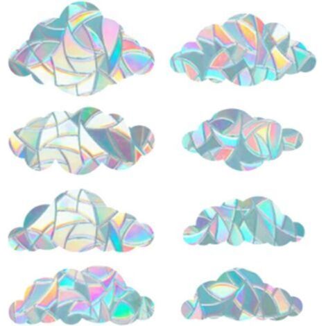 8 Pcs Rainbow Window Clings 3D Decorative Window Film Cloud Shape Anti-Collision Window Stickers Door Window Static Cling for Kitchen Room (1/5)