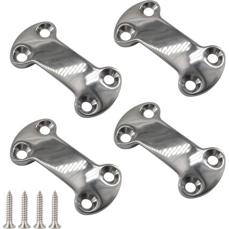[NIE BENUTZT]4 Stück Druckplatten aus Edelstahl 304 für Yachten, Bootsdecks – 25 mm (1/4)