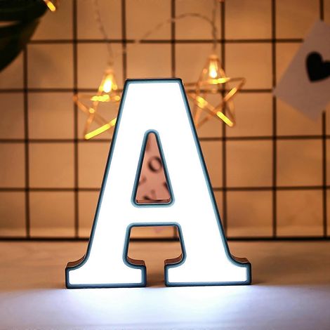 Lettres lumineuses LED sans fil en forme de lettres, enseignes lumineuses murales, veilleuse pour café, mariage, anniversaire, Noël, décoration de bar