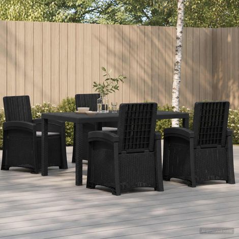 vidaXL Conjunto de Comedor de Jardín 5 uds. Gris antracita PP (1/5)