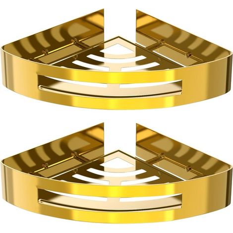 Étagère de douche - triangle en acier inoxydable sans perçage - 2323 cm, 2 pcs - Or (1/5)