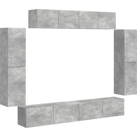 TV-Schränk 8 pcs Beton Grau vidaXL