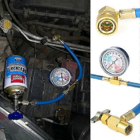 Outil de remplissage de gaz réfrigérant R134a pour voiture avec manomètre pour climatisation (1/4)