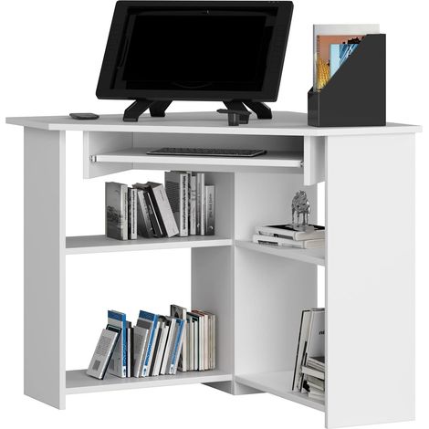 Scrivania : ripiano per tastiera, Bianco, 74 x 80 x 54,5 cm (1/5)