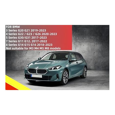 Coque de rétroviseur de voiture compatible avec G20 G21 G28 G22 G23 G30 G38 G11 G12 G15 G16 modèle avec gouvernail gauche tuning (noir) (1/4)