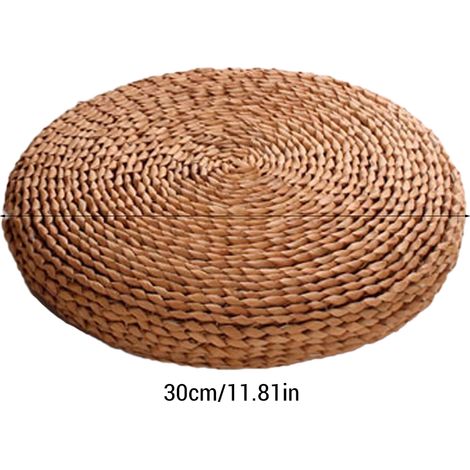 Coussin rond en paille pour yoga et méditation, tapis de sol rembourré en soie