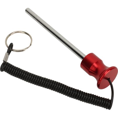 Goupille magnétique 8x125mm pour machine de musculation avec corde de traction et sélecteur de poids pour accessoires d'entraînement de force (rouge). (1/5)