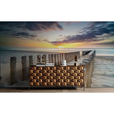Papier peint plage coucher de soleil 1 - 150 x 250 cm (1/2)