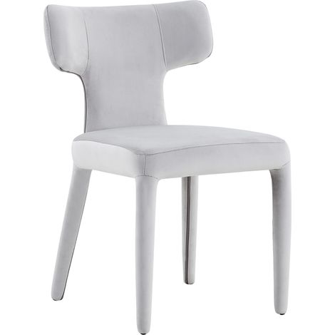 Lot de 2 chaises modernes pour salle à manger avec dossier en T, assise rembourrée en tissu, structure métal 4 pieds (1/5)