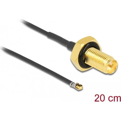Delock cable de antena rp-sma hembra am einbau a mhf 4l lk macho 1.37 20 cm