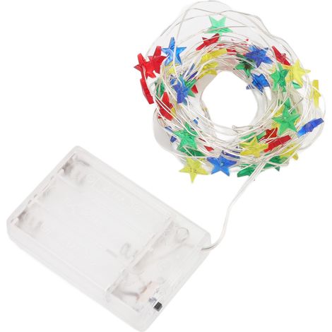 Sets Pentagramm LED-Lichterketten, batteriebetrieben, 5 m, bunte Lichterketten, Feensterne, Lichterketten für Festtagsdekorationen (1/5)