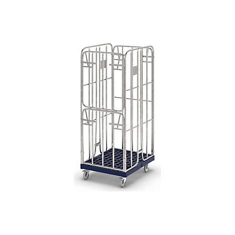 kaiserkraft  Rollcontainer  zincato a fuoco  4 lati utili 