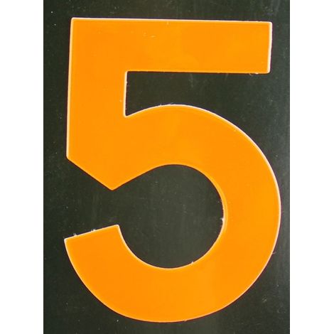 Conacord Reflektierende Klebezahl 5 orange 80 mm 5 Klebebuchstaben & Zahlen (1/2)
