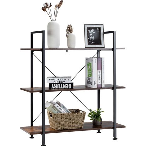 Estanteria con soporte para plantas y flores de 3 niveles con marco de metal soporte de exhibicion multiusos con antivuelco