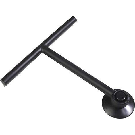 Shower Squeegee with Suction Cup Holder - Black - Bathroom Window Squeegee - Stainless Steel Silicone, Hook Included - Shower Accessories, Household Cleaning Equipment (1/5)