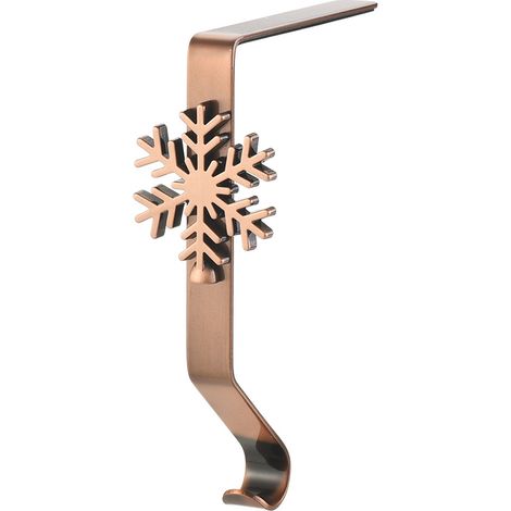 Porte-chaussette de Noël pour cheminée, porte-chaussette de Noël en métal bronze brillant pour cheminée, décorations de Noël (1/5)