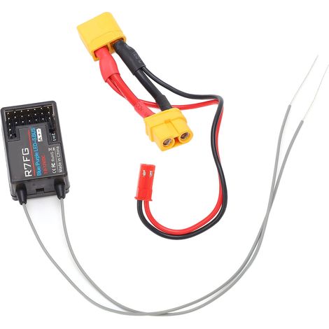 7-Kanal 2,4 GHz R7FG Dual-Antennen-Empfänger mit Telemetrie für Auto und Boot, kompatibel mit RC6GS- und RC4GS-Sendern. (1/5)