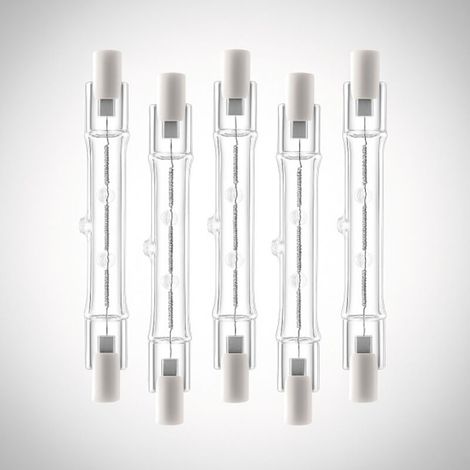 Lot de 5 lampes halogènes linéaires haute intensité R7s 118 mm 300 W 230 V (1/3)