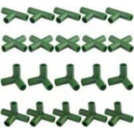 TRIMEC, pack of 20 heavy-duty garden frame connectors, suitable for greenhouses and plants, 11 mm. (1/4)