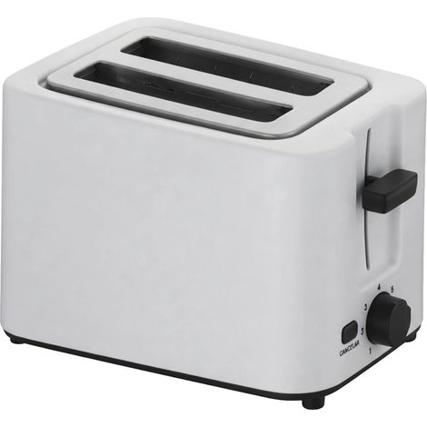 Toaster, 6 Röststufen, abnehmbarer Krümelbehälter, Weiß (1/2)