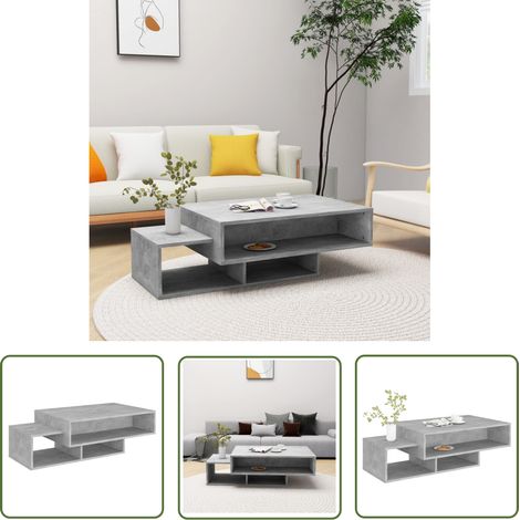 The Living Store Couchtisch Betongrau 105x55x32 cm Holzwerkstoff - Couchtisch - Wohnzimmerschrank - Beistelltisch - Holzmöbel - Grau (1/5)