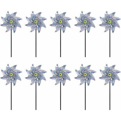 Reflektierende Windmühle, 10er-Packung, Vogelabwehr, für Garten, Obstgarten, Hof (1/5)