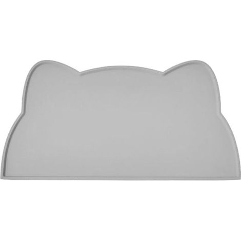 Tapis Gamelle Chat et Chien, Tapis Silicone Bol Antidérapant Tapis de Nourriture pour Animaux Imperméable (Gris Foncé)