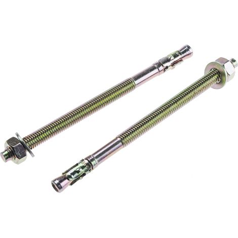 Rs Pro – Boulon d'ancrage M8 en acier au carbone – Longueur 130mm – Diamètre 8mm – Lot de 10 unités pour fixation robuste