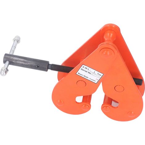 Pince de levage verticale robuste en acier allié, universelle, pour poutres, capacité de 2200 lb (1000 kg). (1/5)