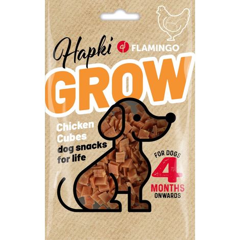 Friandises Hapki Grow Petits blocs avec poulet 85 g pour chiot a partir de 4 mois - Flamingo (1/3)