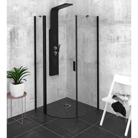 Polysan Zoom Line - Cabina doccia Black 90x90 cm, sinistra, nero opaco/vetro chiaro ZL2615BL (1/5)
