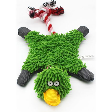 Jouet en peluche pour chien, sans rembourrage, indéchirable et non toxique, jouet à mâcher interactif pour chiots, adapté aux petits, moyens et grands chiens, vert (1/5)