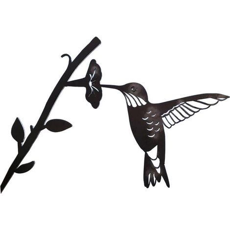 Décoration murale en métal représentant un colibri pour votre jardin ou arbre. Décorations de jardin et de Pâques.