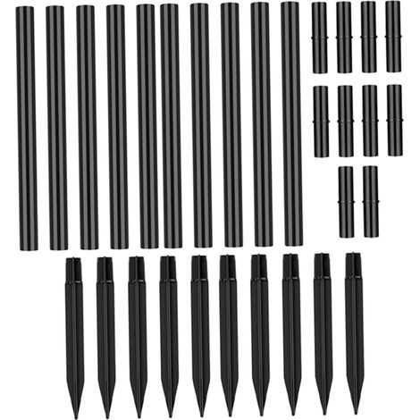 Piquets De Jardin Solaires Plastique Avec Tiges De Rallonge Et Connecteurs Pour Éclairage Chemins Extérieur Résistant Et Facile à Installer (1/5)