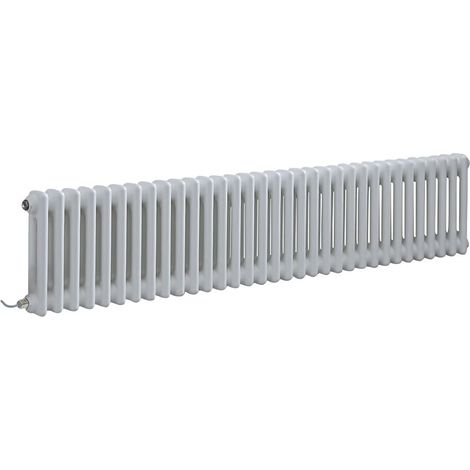 Hudson Reed – Radiateur électrique horizontal rétro double rang 1200W – Acier 1,5mm finition blanche – 30 cm x 150,5 cm – Compatible Google Home et Amazon Electra (1/5)