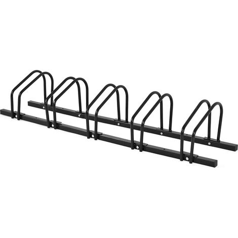 COSTWAY Aparcabicicletas para 5 Bicicletas, Portabicicletas para Acrobacias, Aparcabicis para Casa Jardín Pasillo Garaje (negro, 5 bicicletas) (1/5)