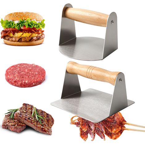 Presse à Hamburger Professionnelle en Acier Inoxydable 430 pour Grill et Cuisine Domestique-x (1/2)