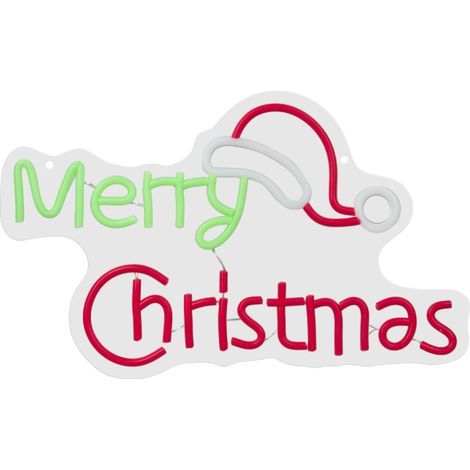 Applique neon LED Merry Christmas 40x24cm USB/batteria DPM (1/5)